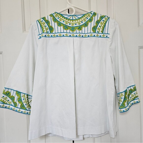 Vintage Bob Mackie Wearable Art to Wear Small White Embroidered Jacket EUC - Picture 5 of 6